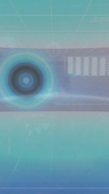 Dünya üzerinde veri işleme animasyonu. küresel iş ve dijital arayüz kavramı dijital olarak oluşturulmuş video.