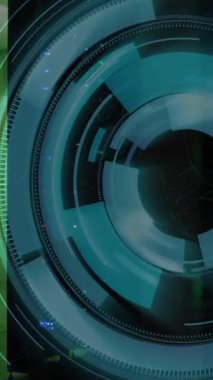 Sunucu odasında tarama ve veri işleme animasyonu. küresel iş ve dijital arayüz kavramı dijital olarak oluşturulmuş video.