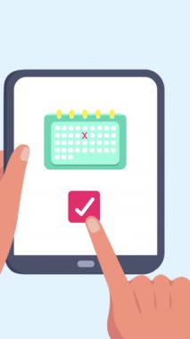 Animation of hands using tablet with travel icons. Social media, travel and digital interface concept digitally generated video.