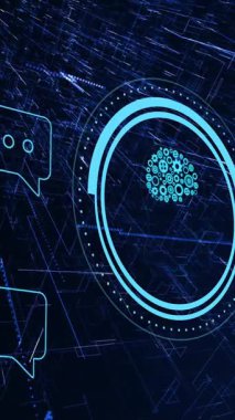 Siyah arka planda işlenen insan beyni ve ai verisinin animasyonu. Dijital olarak oluşturulmuş küresel yapay zeka, veri işleme, bilgisayar ve dijital arayüz kavramı.