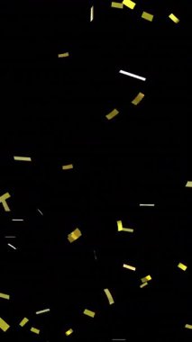 Siyah arka plana düşen altın konfetilerinin dijital animasyonu