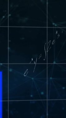 Grafiklerin, haritaların ve matematiksel toplamların siyah arkaplan üzerinde canlandırılması. Dijital olarak üretilen hologram, illüstrasyon, rapor, iş dünyası, çözüm, eğitim ve küresel konsept.