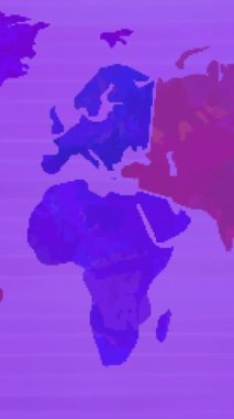 Dünya haritasında uçan el çizimi simgelerinin animasyonu. küresel seyahat, bağlantılar ve teknoloji konsepti dijital olarak oluşturulmuş video.