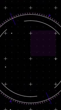 Siyah arkaplandaki tarama alanının animasyonu. iletişim teknolojisi, veri paylaşımı ve dijital arayüz konsepti dijital olarak oluşturulmuş video.