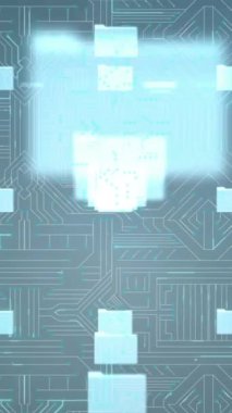 Bilgisayar devre kartının üzerinde zarf simgelerinin ve çevrimiçi güvenlik asma kilidinin animasyonu. küresel bağlantılar, dijital arayüz ve dijital olarak oluşturulan güvenlik konsepti.