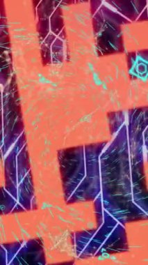 Animation of qr code over network of connections. Global business and digital interface concept digitally generated video.