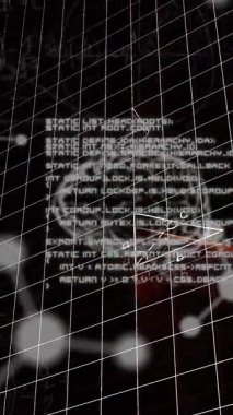 Animation of digital screen with scientific data, brain and math formulas on black background. Science, math, knowledge and education concept digitally generated video.