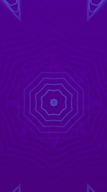 Mor arka planda kusursuz bir döngü içinde hipnotik hareketlerle hareket eden soyut mor desenli kaleydoskop ve şekillerin animasyonu. Renk ve hareket kavramı dijital olarak oluşturuldu.
