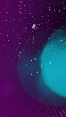 Menekşe arkaplanda kar ve kar animasyonu. Noel, kış ve gelenek konsepti dijital olarak oluşturulmuş video.