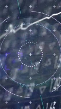 Dijital ekranda dünya, görüntü bulucu, grafikler ve finansal verilerin animasyonu. Küresel iş, ağ, finans, ekonomi ve teknoloji konsepti dijital olarak oluşturulmuş video.