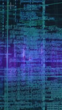 Animation of data processing over grid. Global networks, computing and data processing concept digitally generated video.