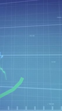 Animation of financial data processing over grid. Global business, finances, computing and data processing concept digitally generated video