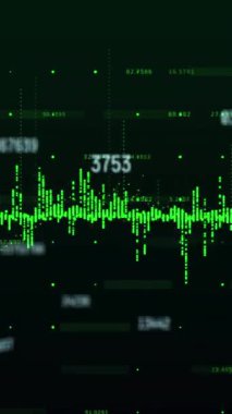 Finansal veri işleme animasyonu. küresel iş, finans, dijital arayüz ve bağlantılar konsepti dijital olarak oluşturulmuş video.