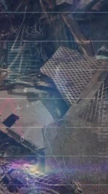 İş adamı ve şebeke üzerinde finansal veri işleme animasyonu. Küresel finans ve sağlık konsepti.