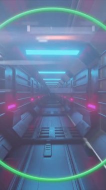 Egzersiz yapan kadın ve erkek arasındaki bağlantı ağıyla parlayan tünelin animasyonu. Küresel bağlantılar ağ veri işleme ve teknoloji konsepti dijital olarak oluşturuldu.