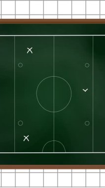 Buz hokeyi sahasının animasyonu. Taktik ve strateji çizimleri kareli kağıt arka planda. Spor, rekabet, strateji, oyun ve oyun konsepti dijital olarak oluşturulmuş.