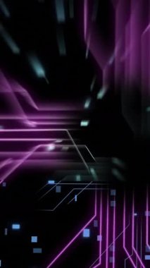 Devre kartının animasyonu ve bilgisayar kullanan farklı insanların veri işlemesi. Dijital olarak oluşturulmuş küresel bağlantılar, hesaplama, dijital arayüz ve veri işleme kavramı.