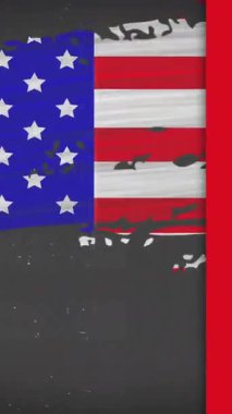 Amerika bayrağı üzerinde siyah arkaplanda parazit oluşmuş. Vatanseverlik ve kutlama konsepti dijital olarak oluşturulmuş video.
