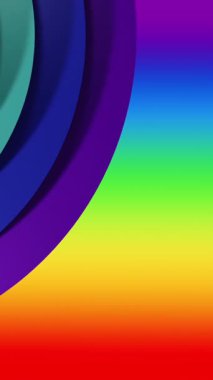 Arka planda titreşen gökkuşağı halkalarının animasyonu. Gurur ayı, lgbtq, insan hakları ve eşitlik kavramı dijital olarak oluşturulmuş video.
