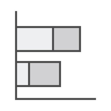 Beyaz arkaplana karşı gri çubuk grafiği