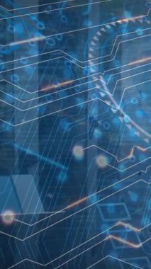 Veri işleme üzerinden bağlantı ağının animasyonu. küresel iş ve dijital arayüz kavramı dijital olarak oluşturulmuş video.