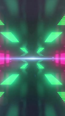 Dijital tünelin üzerindeki ışık noktalarının animasyonu. küresel iş ve dijital arayüz kavramı dijital olarak oluşturulmuş video.