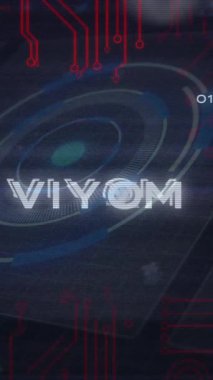 Kırmızı devre ve ikili kod arka planlı dijital virüs uyarısı animasyonu. Siber güvenlik, kötü amaçlı yazılım, hackleme, siber suç, bilgisayar, saldırı