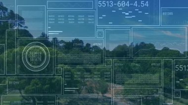 Veri panellerini başlatan ve orman izleme nehrinin ölçümleriyle dolduran zayıf ana hat şebekesi. Veri görselleştirme, gösterge paneli, analitik, ekolojik izleme, çevre analizi, dijital arayüz, hassasiyet ormancılığı