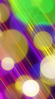 Lekeli ışık denemelerinin animasyonu. Işık, hareket ve renk konsepti dijital olarak oluşturulmuş video.