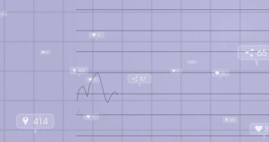 Şebeke, eğilim çizgisi tırmanışları ve simgeler patlarken başlıyor, katılım eğilimlerini gösteriyor. Veri, analitik, gösterge paneli, dijital, arayüz, görselleştirme, metrik