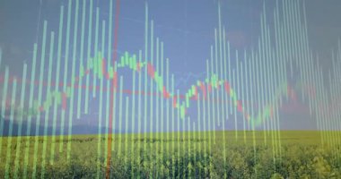 Sarı alana karşı kırmızı çizgi işaretleme eğilimleri gösteren transparan çizelge üzerinde. Veri görselleştirme, analitik, finansal büyüme, gösterge paneli, iş zekası, veri eğilimleri, minimalist