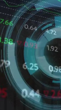 Veri işleme üzerinde taramaların animasyonu. Küresel teknoloji ve dijital arayüz konsepti dijital olarak oluşturulmuş video.