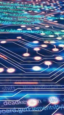 Siyah arkaplan üzerinde veri işleme animasyonu. Sosyal medya ve dijital arayüz konsepti dijital olarak oluşturulmuş video.