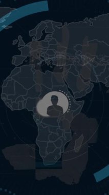 Saatin animasyonu ve DNA ipliği üzerinde tarama. Küresel ağ bağlantıları teknoloji ve dijital arayüz konsepti dijital olarak oluşturulmuş video.