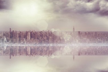 Şehir üzerinde seyir büyük pencereli Oda