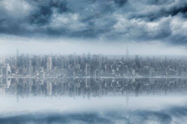 Şehir üzerinde seyir büyük pencereli Oda