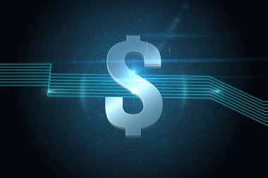 dolar işareti fütüristik zemin üzerine