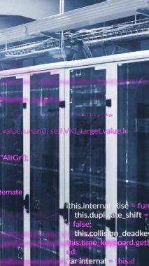 Animation of data processing over computer servers. Global business, finances, computing and data processing concept digitally generated video.