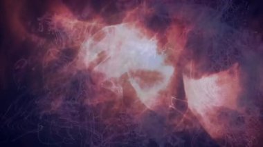 Merkezde beliren sönük parlayan bulut darbeleri genişletiyor ve kozmik enerjiyi gösteriyor. Nebula, soyut, dijital, kozmik, enerji, aydınlık, fütüristik