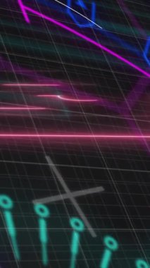 Boş bina üzerindeki bağlantı ağlarının animasyonu. Küresel işletme veri işleme ve hesaplama kavramı dijital olarak oluşturulmuş video.