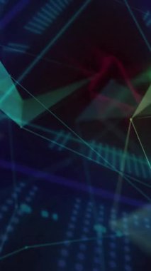 Parlak neon tünel arkaplanındaki bağlantı ağlarının animasyonu. küresel bağlantılar, renk, hareket ve ışık konsepti dijital olarak oluşturulmuş video.