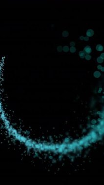 Siyah arkaplanda fotokopi alanı olan parlak mavi ışık denemesinin animasyonu. Işık, hareket ve renk konsepti dijital olarak oluşturulmuş video.