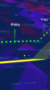 Hareket eden şekillerin diyagramlarının animasyonu. iletişim teknolojisi, veri paylaşımı ve dijital arayüz konsepti dijital olarak oluşturulmuş video.