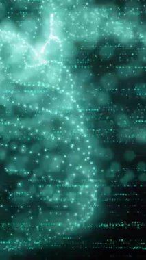 Siyah arkaplan üzerinde veri işleme animasyonu. dijital arayüz ve veri işleme kavramı dijital olarak oluşturuldu.