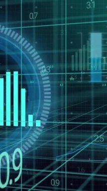 Kapsam taraması ve veri işleme animasyonu. Küresel hesaplama, dijital arayüz ve veri işleme kavramı dijital olarak oluşturulmuş video.