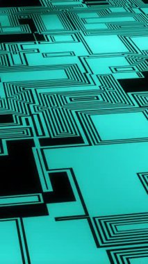 Bilgisayar devre kartından veri işleme animasyonu. Dijital olarak oluşturulmuş küresel bağlantılar, hesaplama ve veri işleme kavramı.