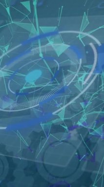 Kapsam taramasında veri işleme animasyonu. küresel iş ve dijital arayüz kavramı dijital olarak oluşturulmuş video.