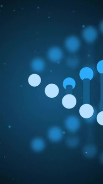 Siyah arka plandaki ışık yollarının üzerindeki DNA iplikçiklerinin animasyonu. Bilim, tıp ve bağlantılar konsepti dijital olarak oluşturulmuş video.