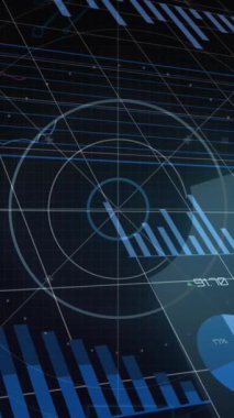 Siyah arkaplanda tarama yaparak finansal veri işleme animasyonu. Dijital olarak oluşturulan küresel finansman, iş, bilgisayar ve dijital arayüz kavramı.