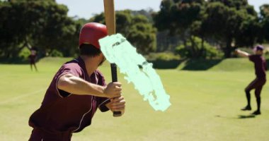 Atıcılar atış için dönen viteslerle yeşil teknoloji bulutu arasında sallanıyorlar. Atletik, takım çalışması, yenilik, strateji, açık hava, canlı, hareket